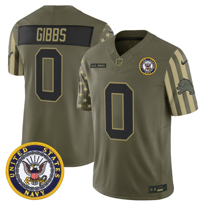 Men's Detroit Lions x U.S. Military Veteran Vapor Limited Jersey - All Stitched
