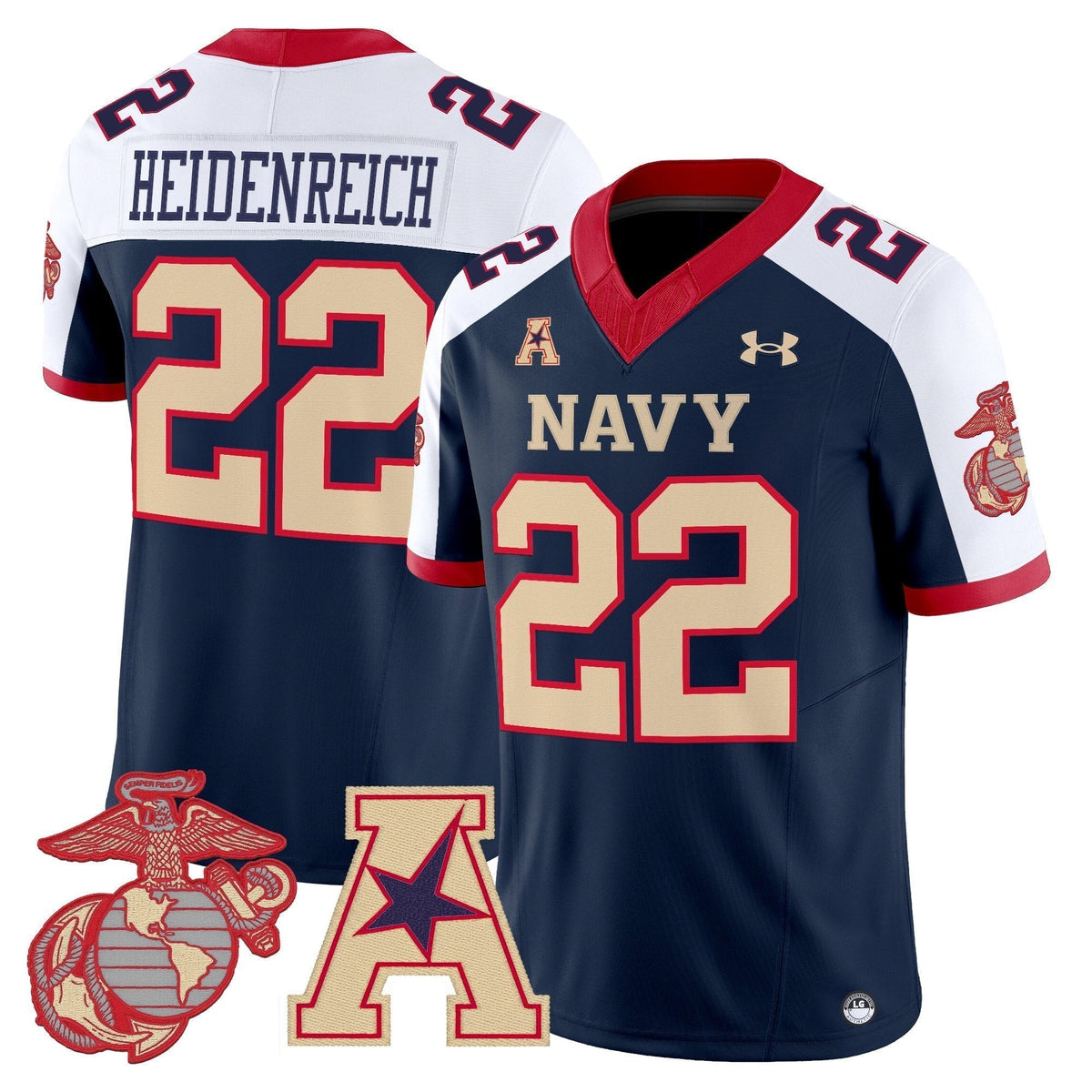 Men's Navy Midshipmen Vapor USMC Premier Jersey - All Stitched