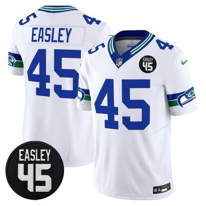 Men's Seattle Seahawks #45 Kenny Easley Memorial Patch Vapor Limited Jersey - All Stitched