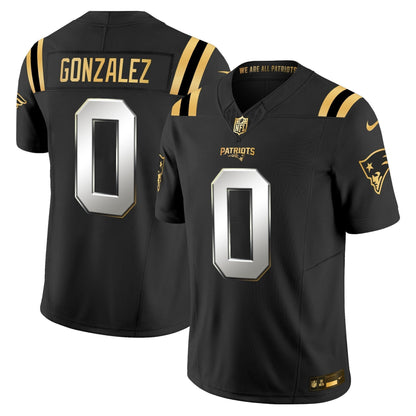 Men's New England Patriots 2025 Gold Vapor Limited Jersey - All Stitched