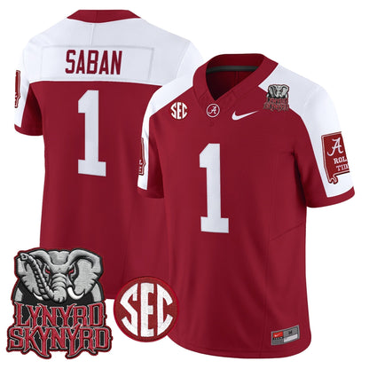 Men's Alabama Crimson Tide x Lynyrd Skynyrd Vapor Limited Jersey - Alabama Map - All Stitched