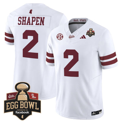 Men's Mississippi State Bulldogs 2025 Egg Bowl Vapor Limited Jersey - All Stitched