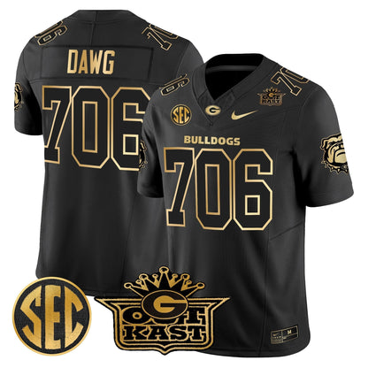 Men's Outkast x Georgia Bulldogs Gold Vapor Limited Jersey - All stitched