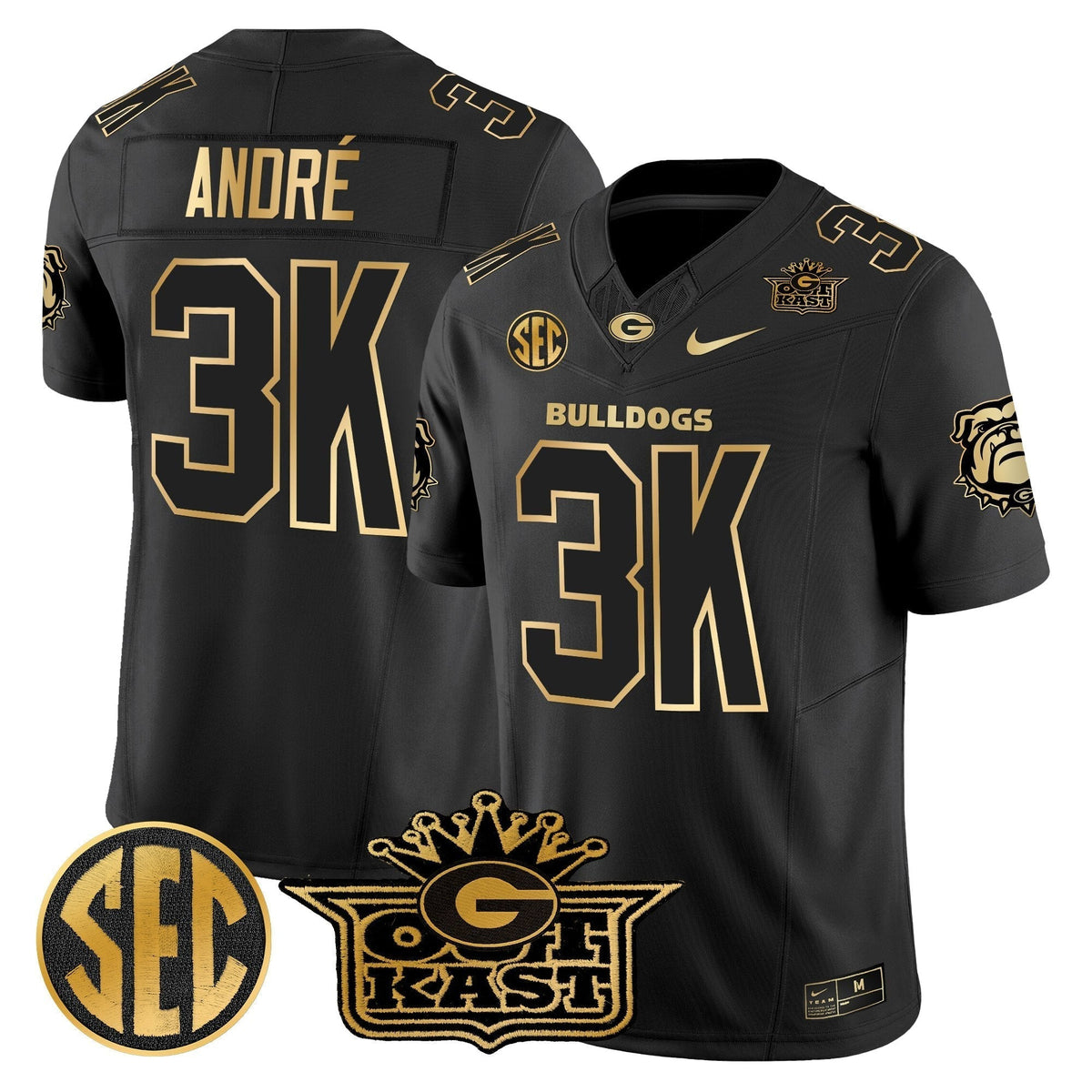 Men's Outkast x Georgia Bulldogs Gold Vapor Limited Jersey - All stitched