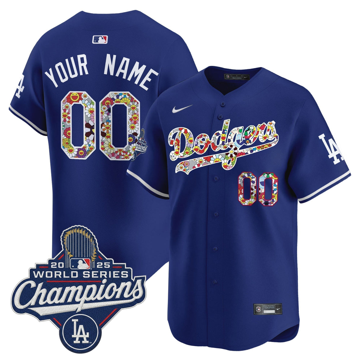 Dodgers 2025 World Series Champions x Takashi Murakami Vapor Premier Limited Custom Jersey - Stitched