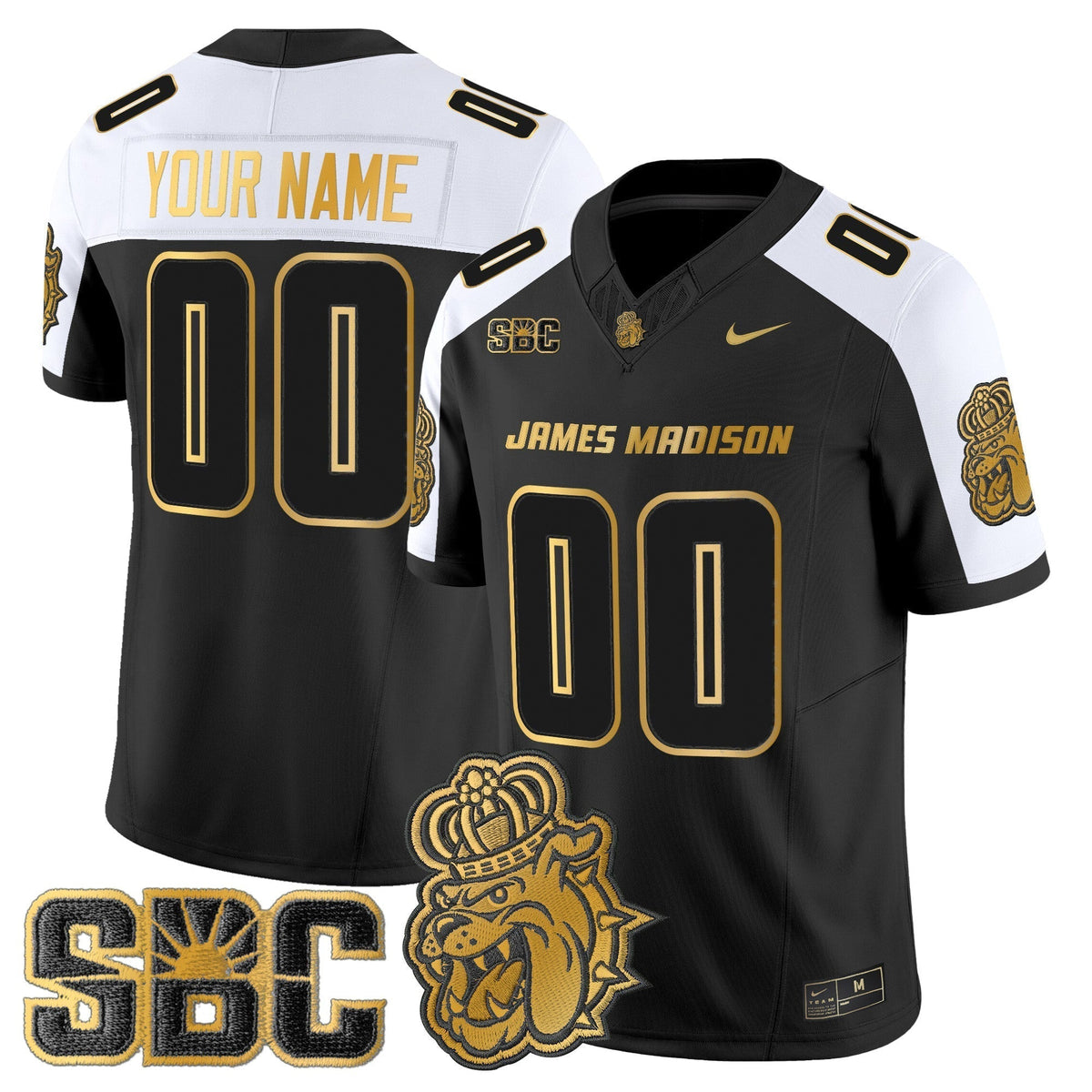 James Madison Dukes 2025 Gold Vapor Limited Custom Jersey - All Stitched