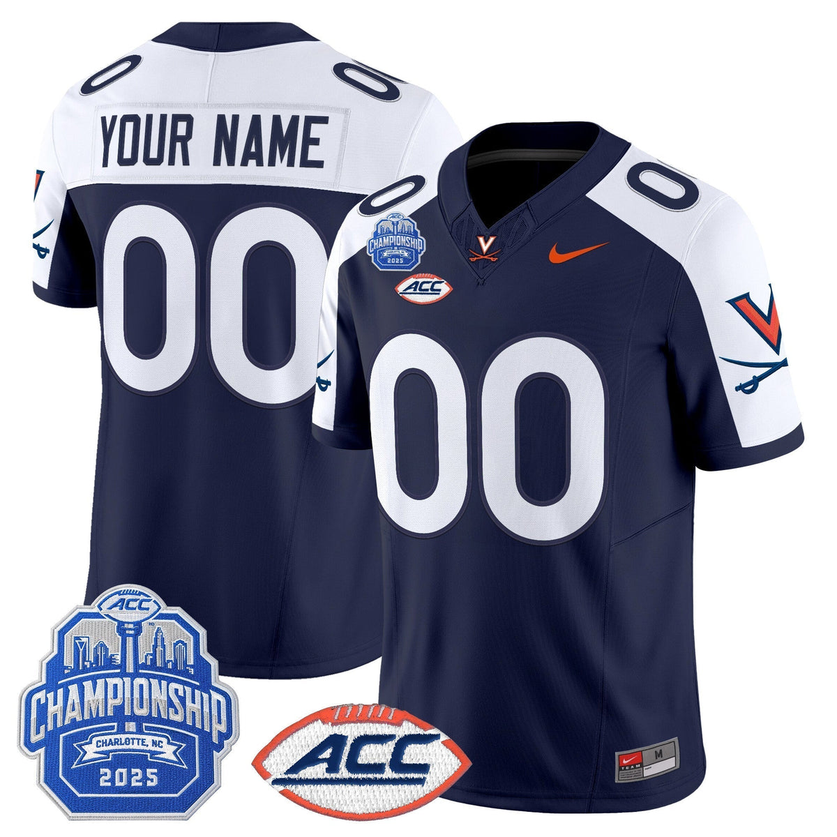 Virginia Cavaliers 2025 ACC Championship Vapor Limited Custom Jersey - All Stitched