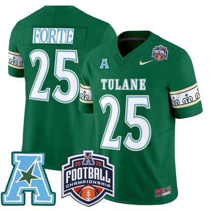Men's Tulane Green Wave 'City Edition' Vapor Limited Jersey - 2025 AAC Championship Patch - All Stitched