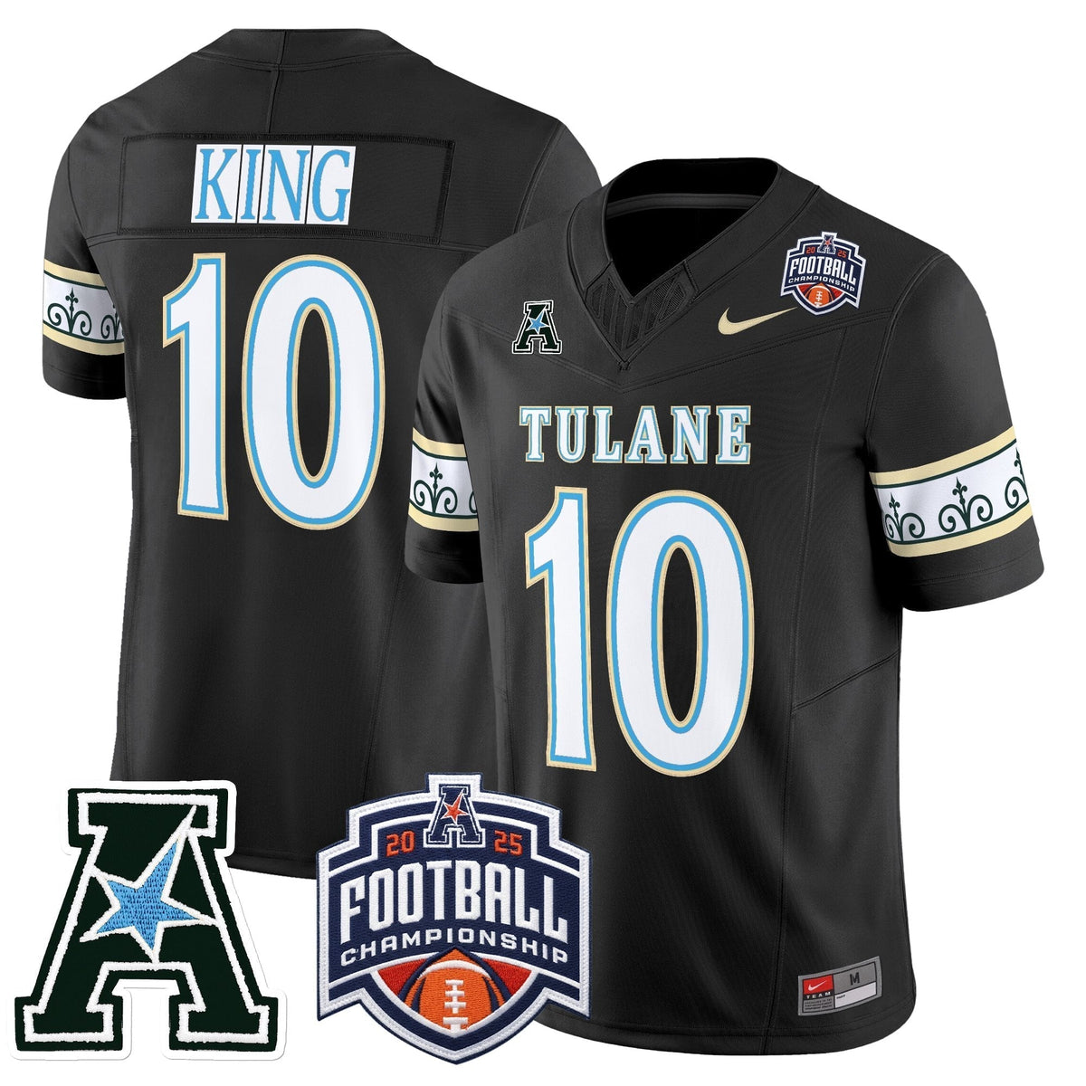 Men's Tulane Green Wave 'City Edition' Vapor Limited Jersey - 2025 AAC Championship Patch - All Stitched