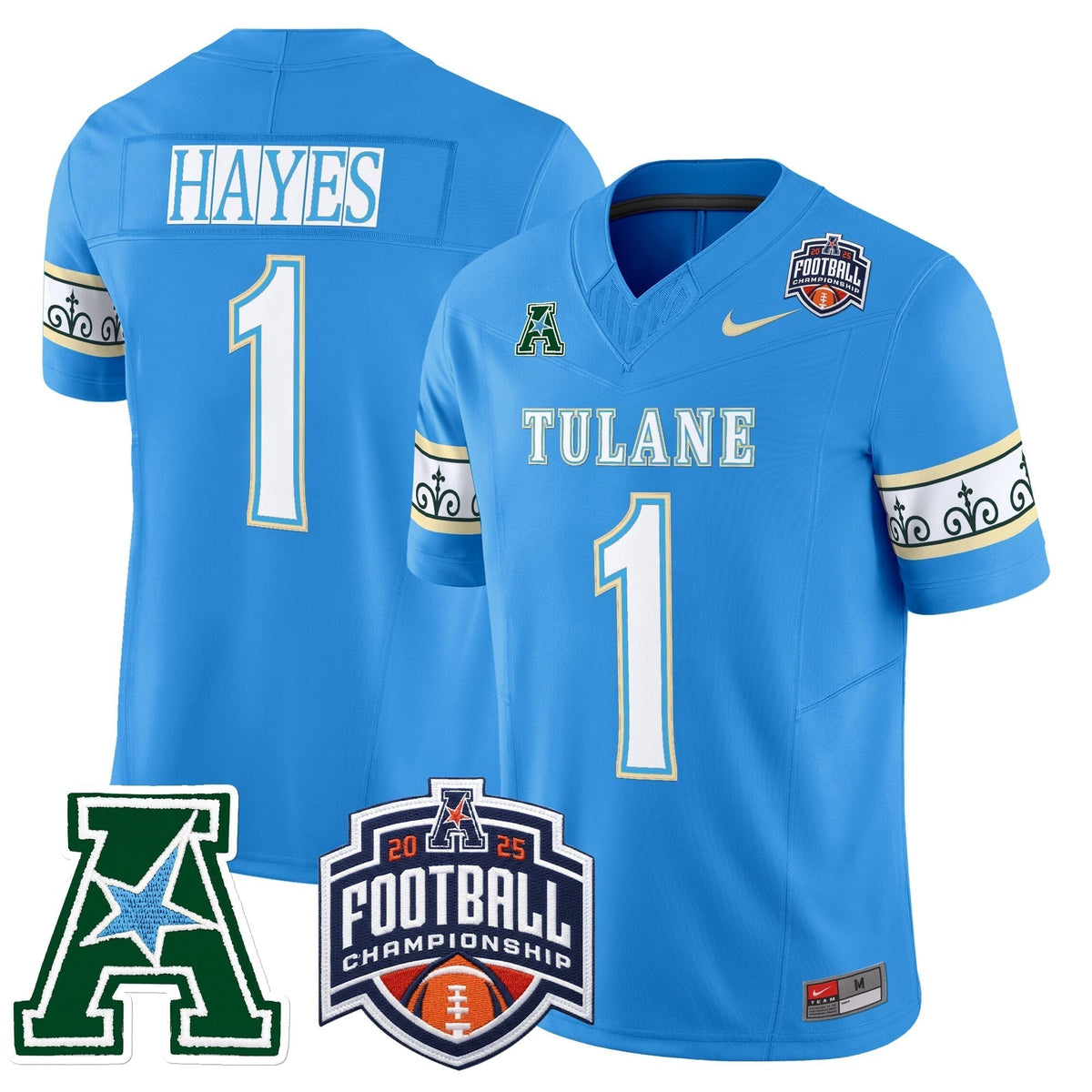 Men's Tulane Green Wave 'City Edition' Vapor Limited Jersey - 2025 AAC Championship Patch - All Stitched