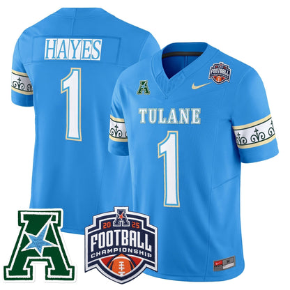 Men's Tulane Green Wave 'City Edition' Vapor Limited Jersey - 2025 AAC Championship Patch - All Stitched