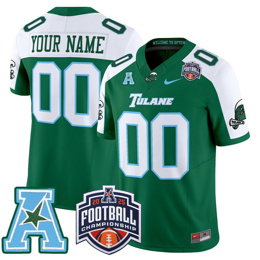 Tulane Green Wave 2025 AAC Championship Vapor Limited Custom Jersey - All Stitched