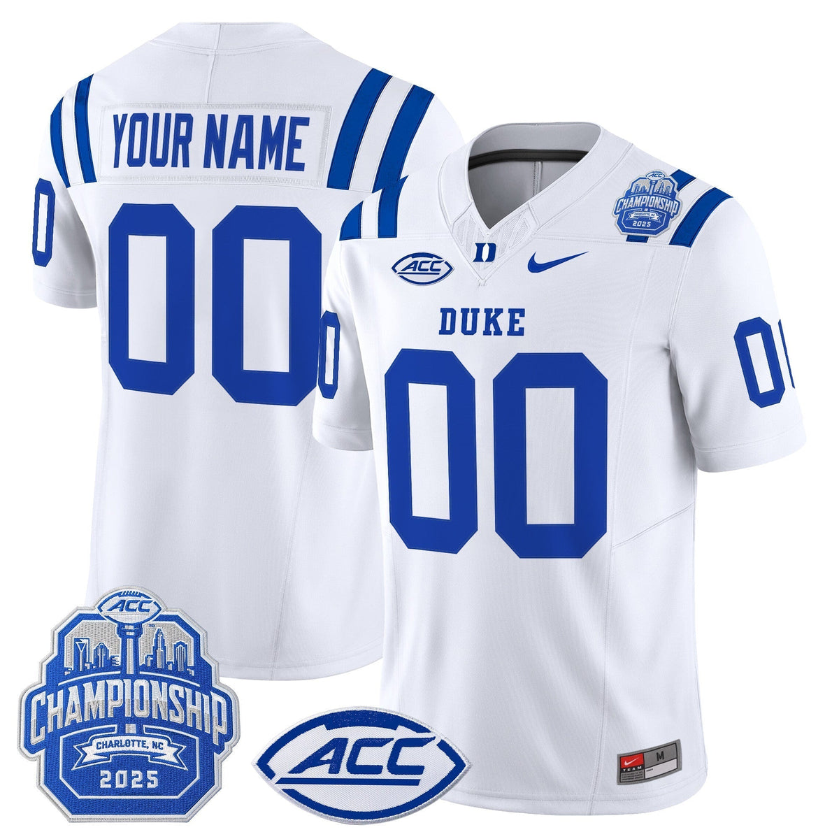 Duke Blue Devils 2025 ACC Championship Vapor Limited Custom Jersey - All Stitched