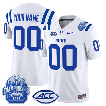 Duke Blue Devils 2025 ACC Championship Vapor Limited Custom Jersey - All Stitched