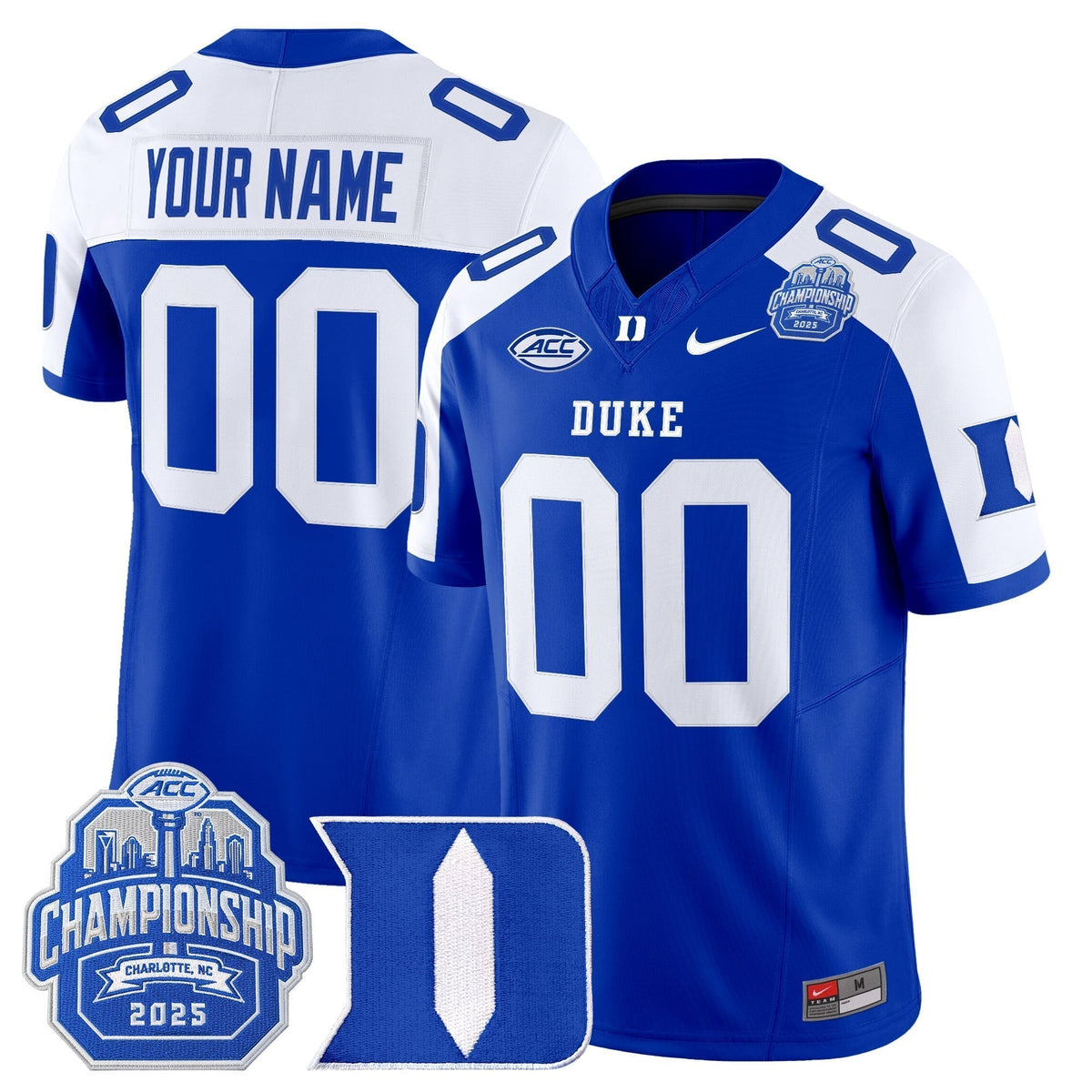 Duke Blue Devils 2025 ACC Championship Vapor Limited Custom Jersey - All Stitched