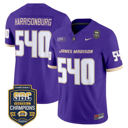 Men's James Madison Dukes 2025 SBC Champions Vapor Limited Jersey - All Stitched