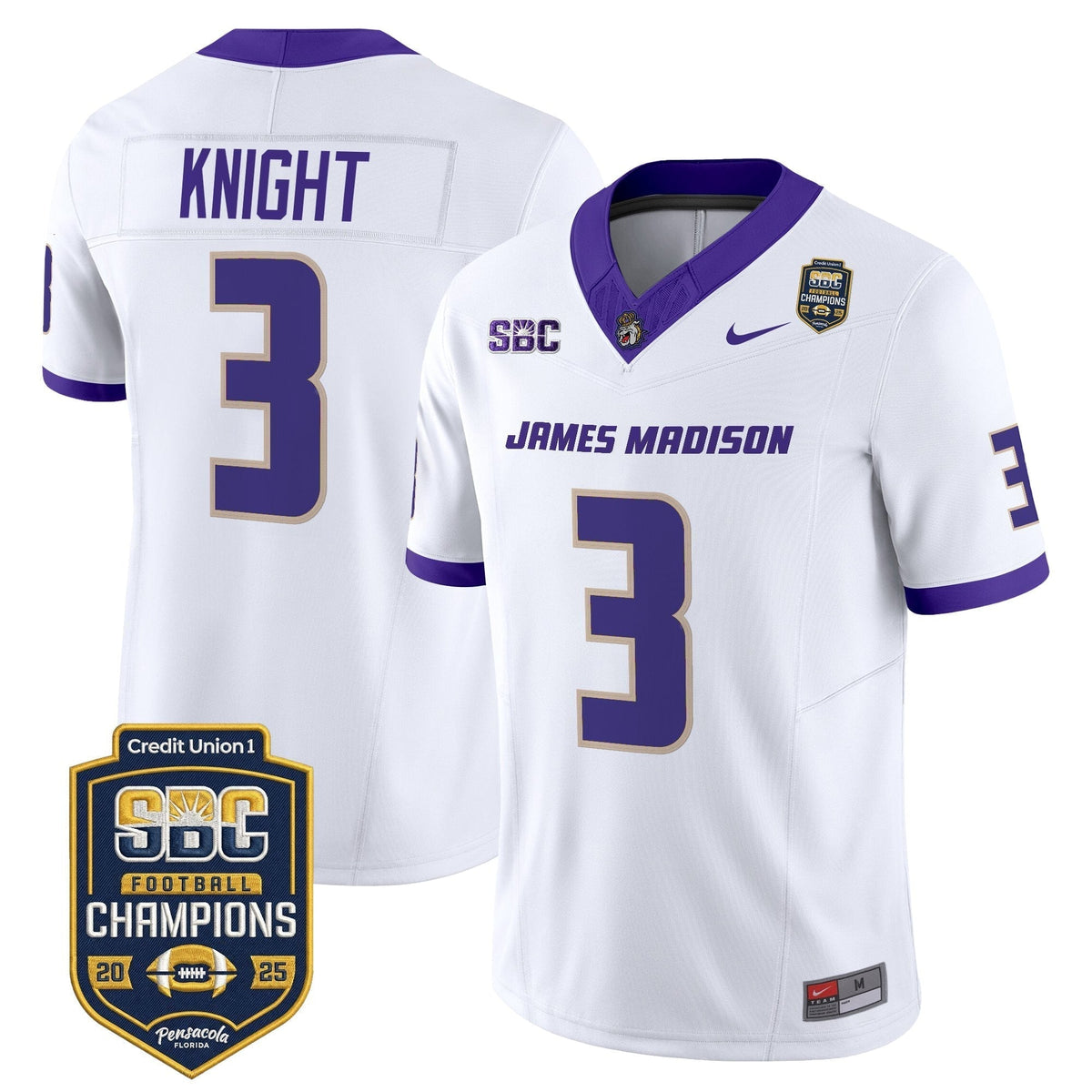 Men's James Madison Dukes 2025 SBC Champions Vapor Limited Jersey - All Stitched