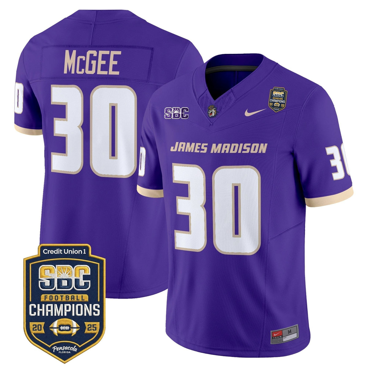 Men's James Madison Dukes 2025 SBC Champions Vapor Limited Jersey - All Stitched