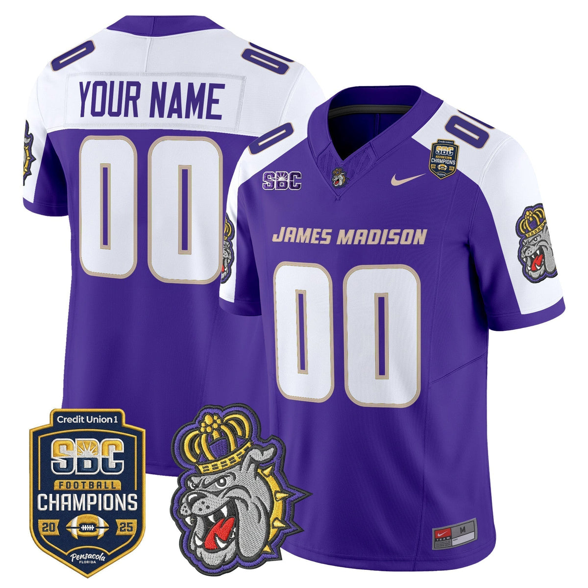 James Madison Dukes 2025 SBC Champions Vapor Limited Custom Jersey - All Stitched