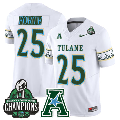 Men's Tulane Green Wave 'City Edition' Vapor Limited Jersey - 2025 AAC Champions Patch - All Stitched