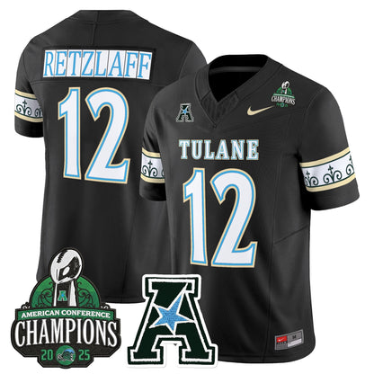 Men's Tulane Green Wave 'City Edition' Vapor Limited Jersey - 2025 AAC Champions Patch - All Stitched