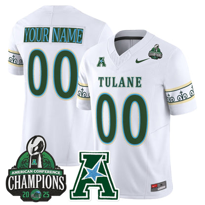 Tulane Green Wave 'City Edition' Vapor Limited Custom Jersey - 2025 AAC Champions Patch - All Stitched