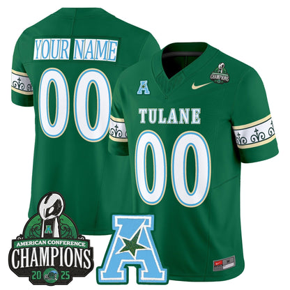 Tulane Green Wave 'City Edition' Vapor Limited Custom Jersey - 2025 AAC Champions Patch - All Stitched