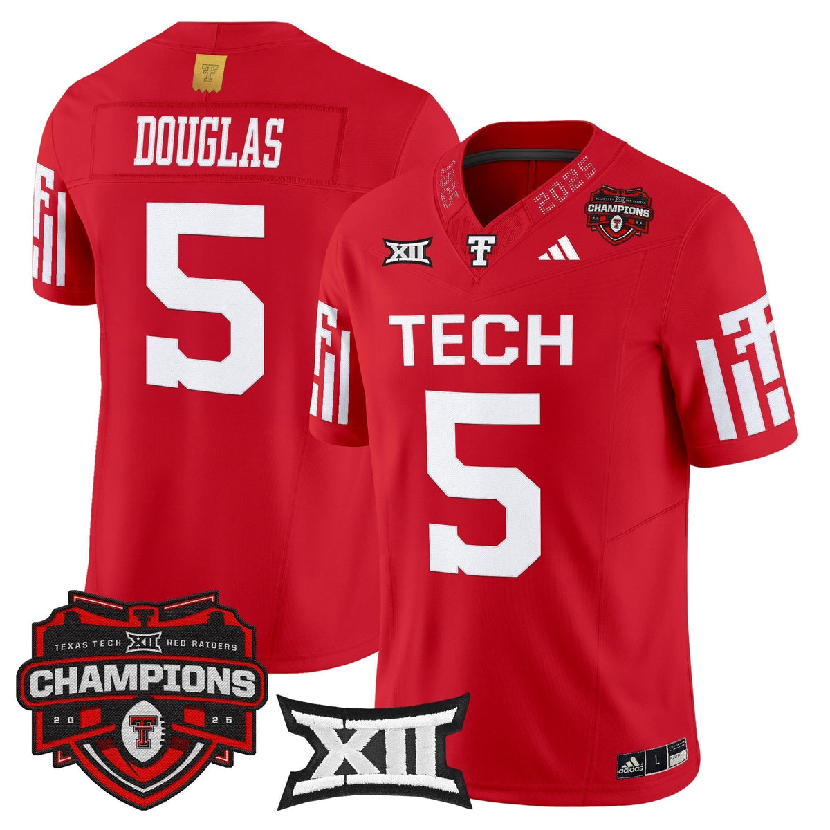 Men's Texas Tech Red Raiders 2025 Big 12 Champions Vapor Limited Jersey - All Stitched