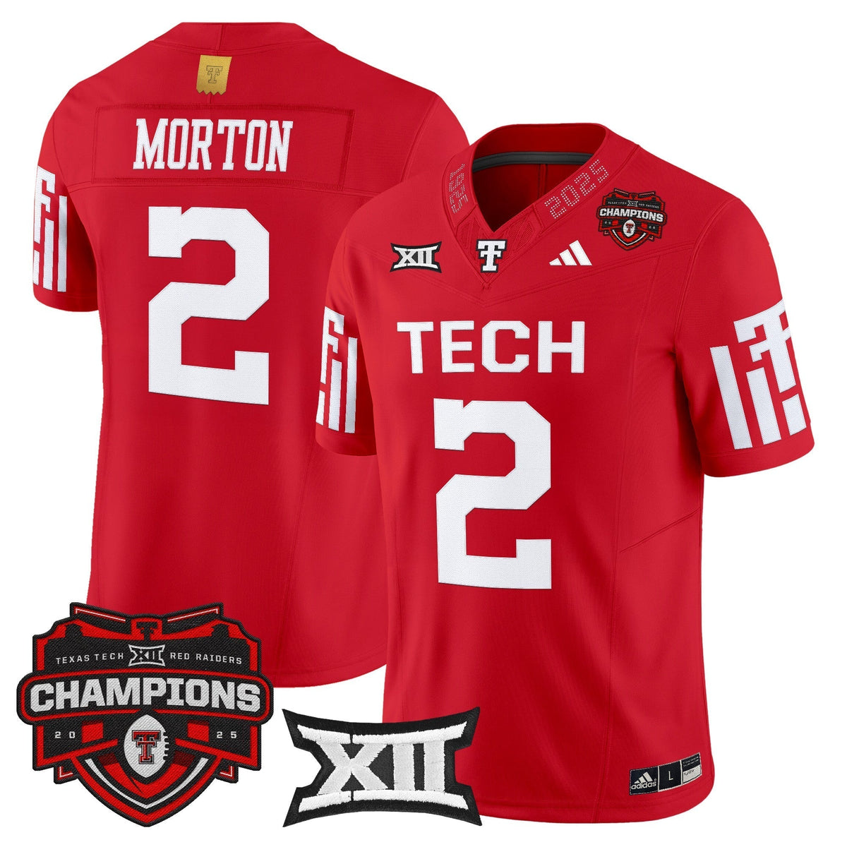 Men's Texas Tech Red Raiders 2025 Big 12 Champions Vapor Limited Jersey - All Stitched
