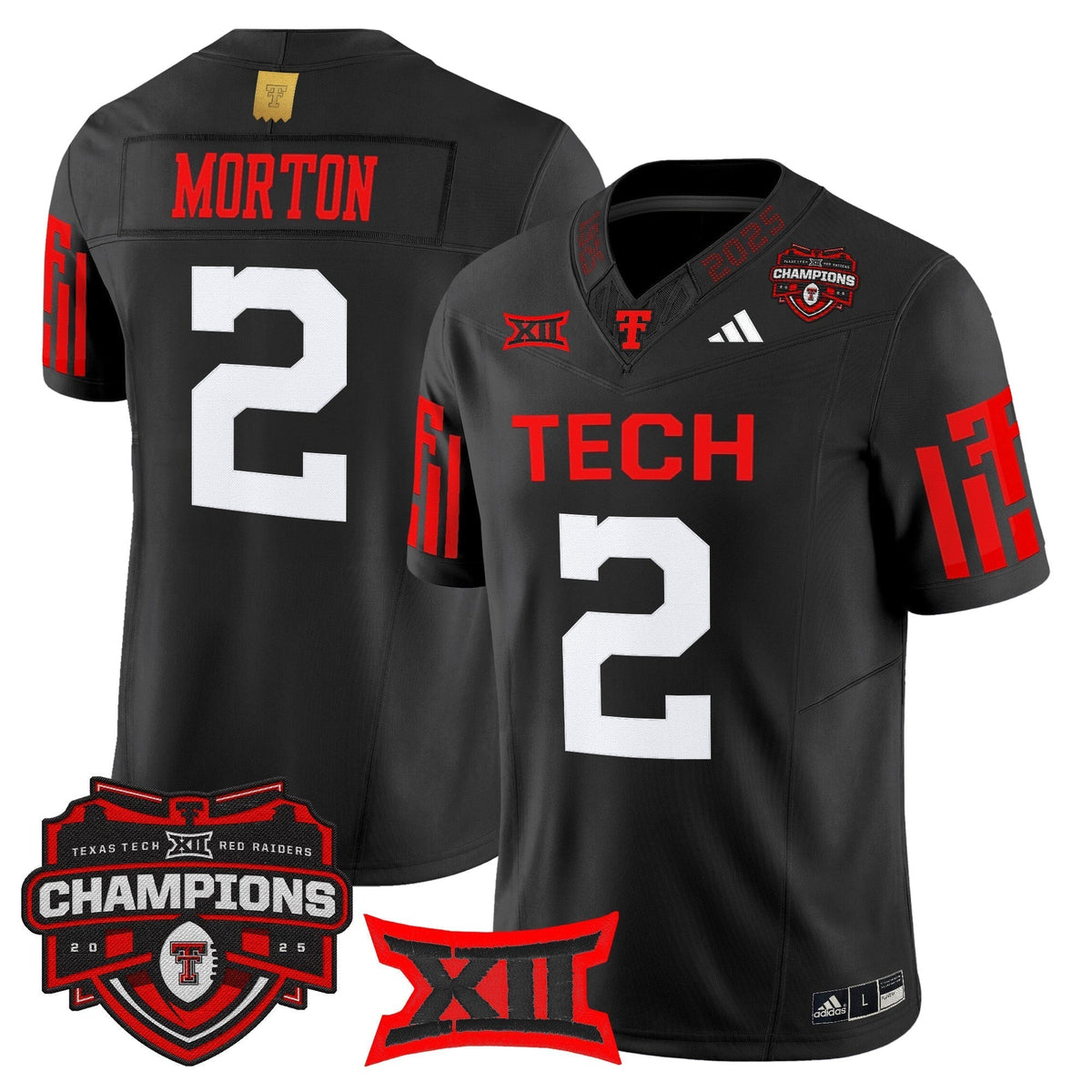 Men's Texas Tech Red Raiders 2025 Big 12 Champions Vapor Limited Jersey - All Stitched