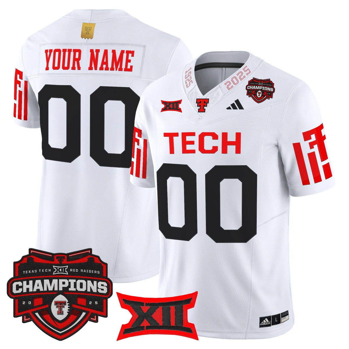 Texas Tech Red Raiders 2025 Big 12 Champions Vapor Limited Custom Jersey - All Stitched