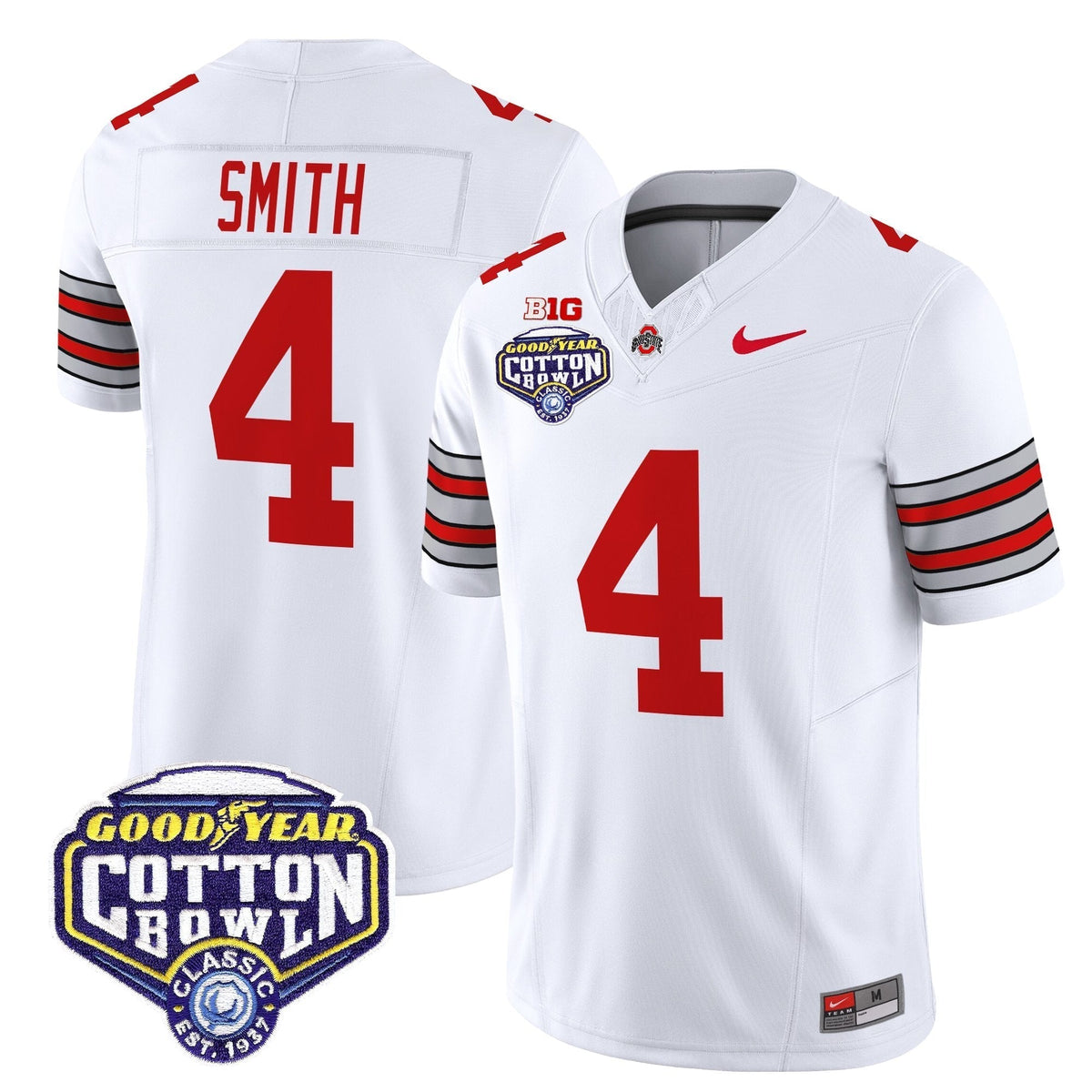 Men's Ohio State Buckeyes 'Heritage Stripe' Vapor Limited Jersey - 2025 Cotton Bowl Patch - All Stitched