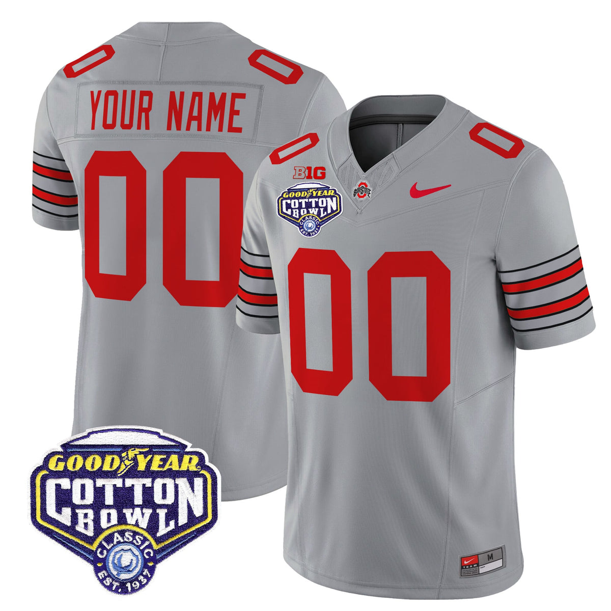Ohio State Buckeyes 'Heritage Stripe' Vapor Limited Custom Jersey - 2025 Cotton Bowl Patch - All Stitched