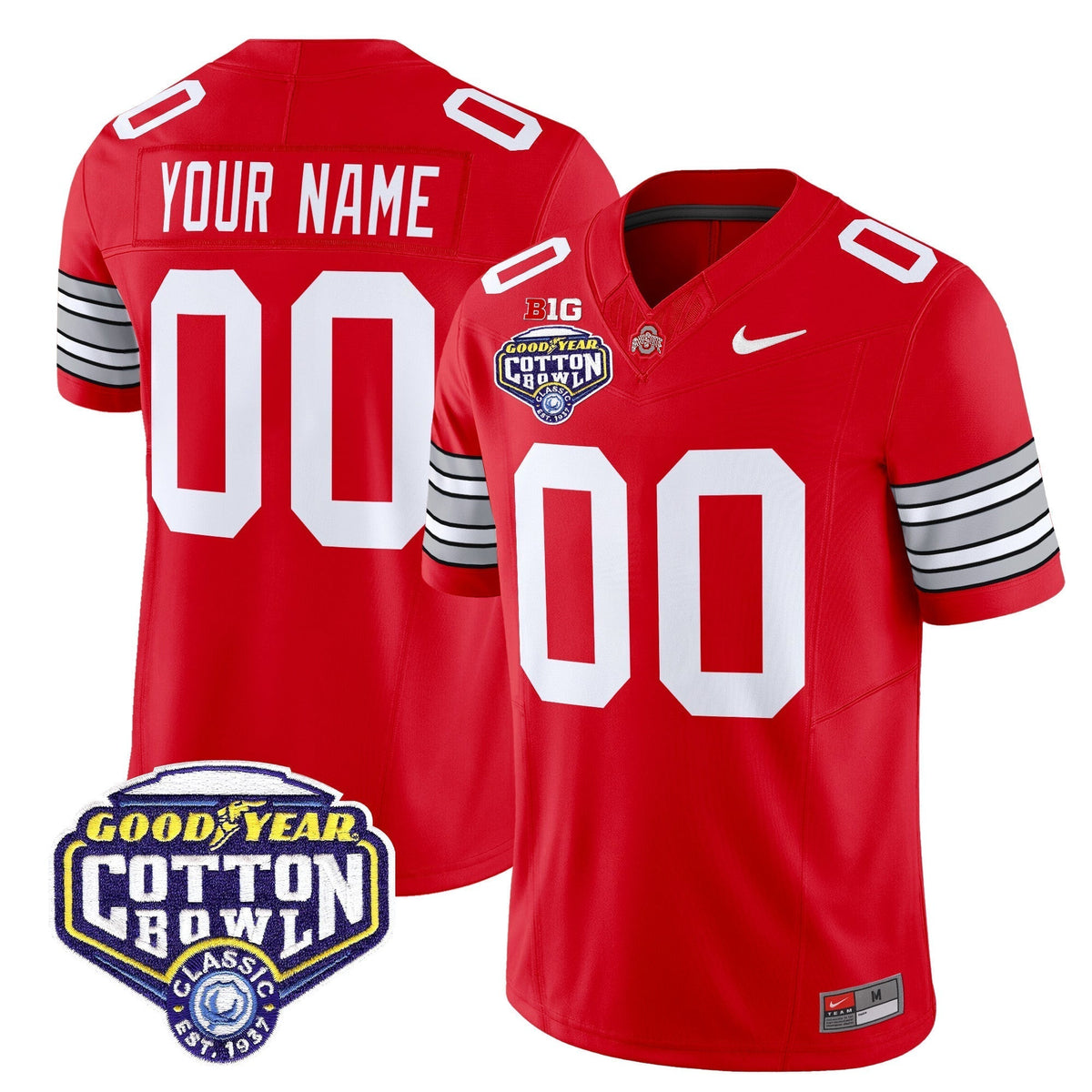 Ohio State Buckeyes 'Heritage Stripe' Vapor Limited Custom Jersey - 2025 Cotton Bowl Patch - All Stitched