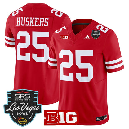 Men's Nebraska Cornhuskers 2025 Las Vegas Bowl Vapor Limited Jersey - All Stitched