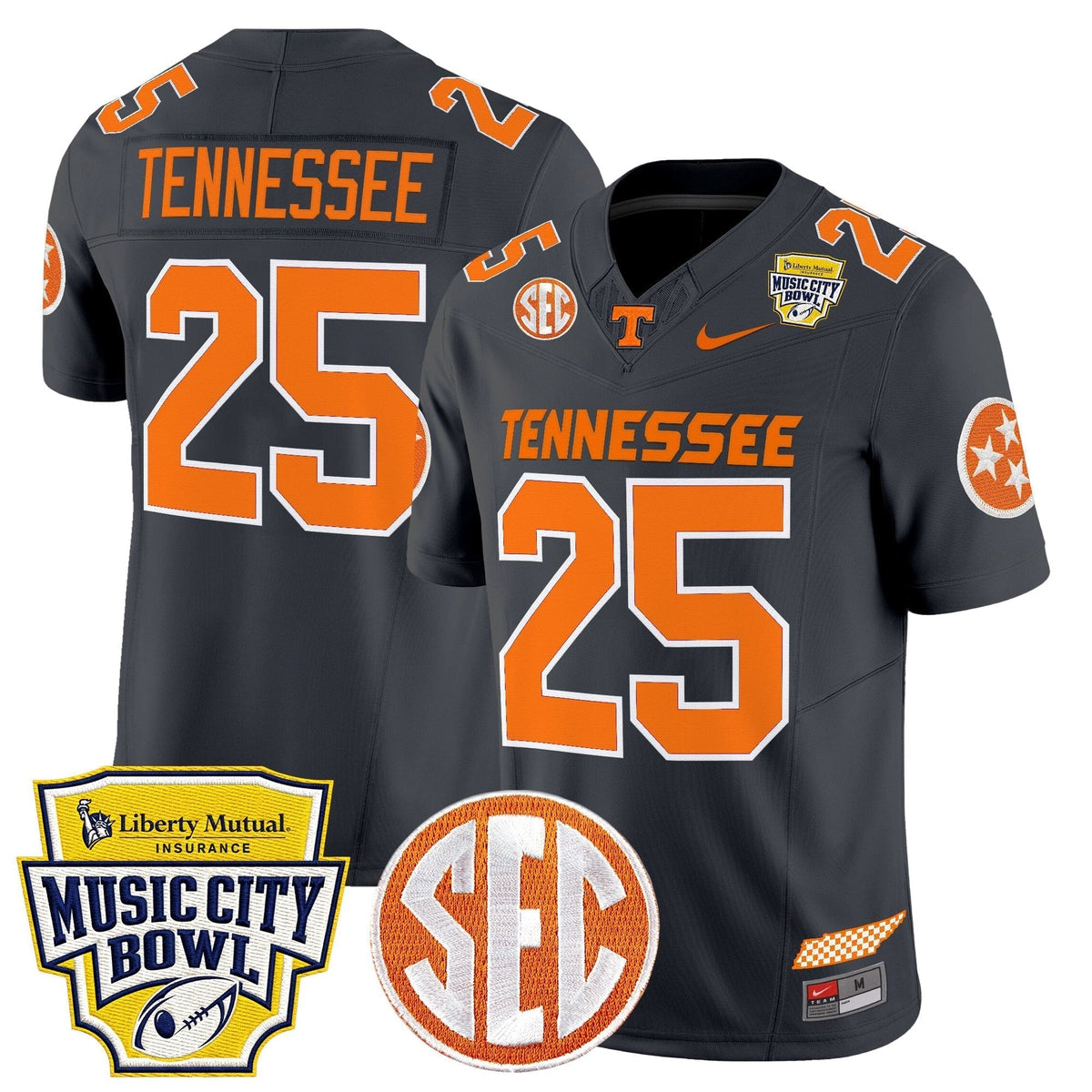 Men's Tennessee Volunteers 2025 Music City Bowl Vapor Limited Jersey - All Stitched