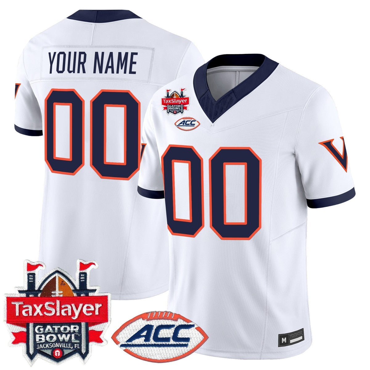Virginia Cavaliers 1995 Throwbacks Vapor Limited Custom Jersey - Gator Bowl Patch - All Stitched