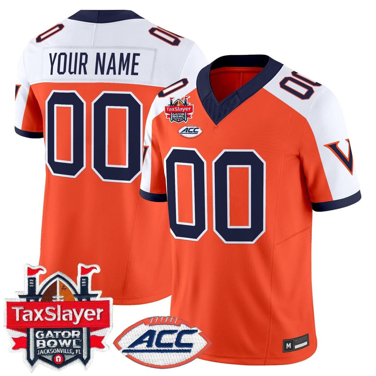Virginia Cavaliers 1995 Throwbacks Vapor Limited Custom Jersey - Gator Bowl Patch - All Stitched