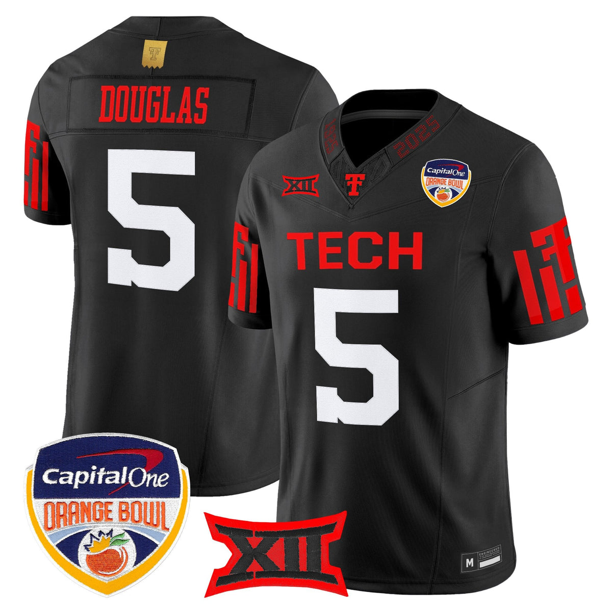Men's Texas Tech Red Raiders 2025 Orange Bowl Vapor Limited Jersey - All Stitched