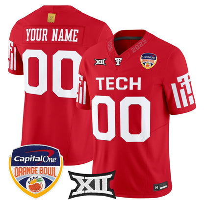 Texas Tech Red Raiders 2025 Orange Bowl Vapor Limited Custom Jersey - All Stitched