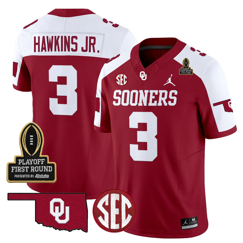 OU 2025 Playoff First Round Patch Jersey - Stitched