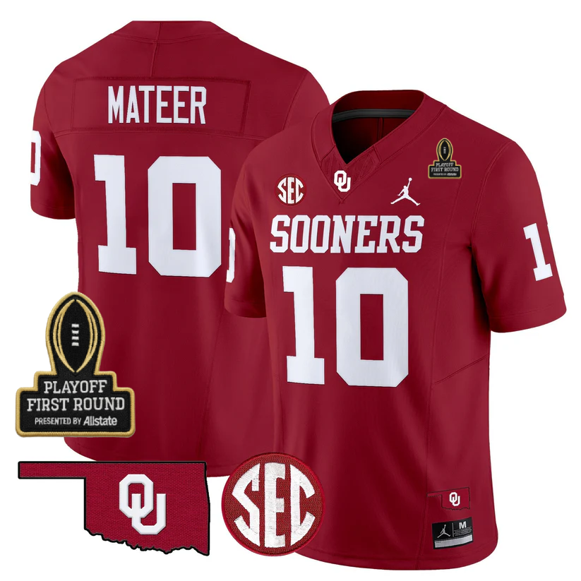 OU 2025 Playoff First Round Patch Jersey - Stitched
