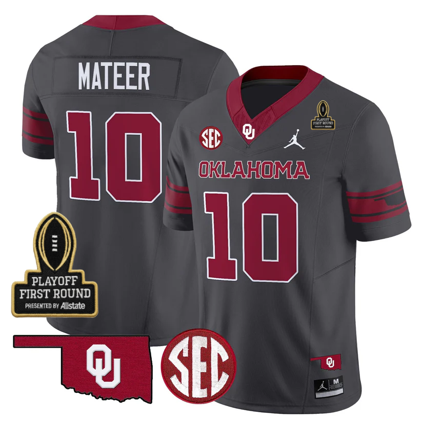 OU 2025 Playoff First Round Patch Jersey - Stitched