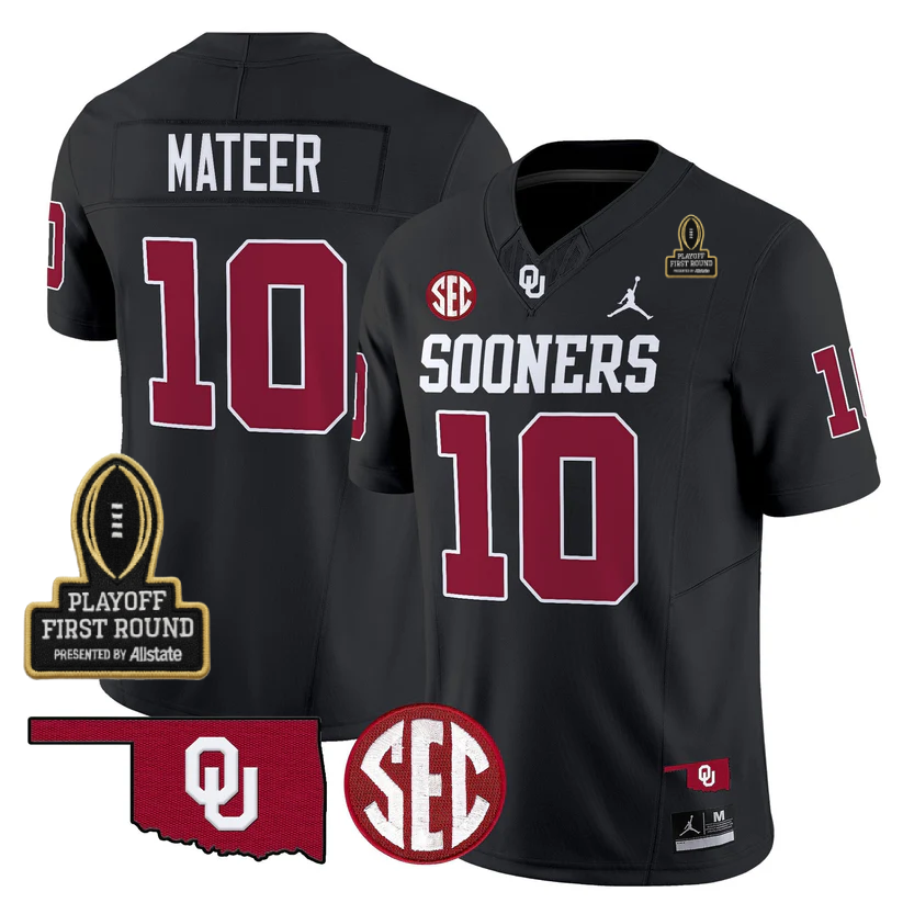 OU 2025 Playoff First Round Patch Jersey - Stitched
