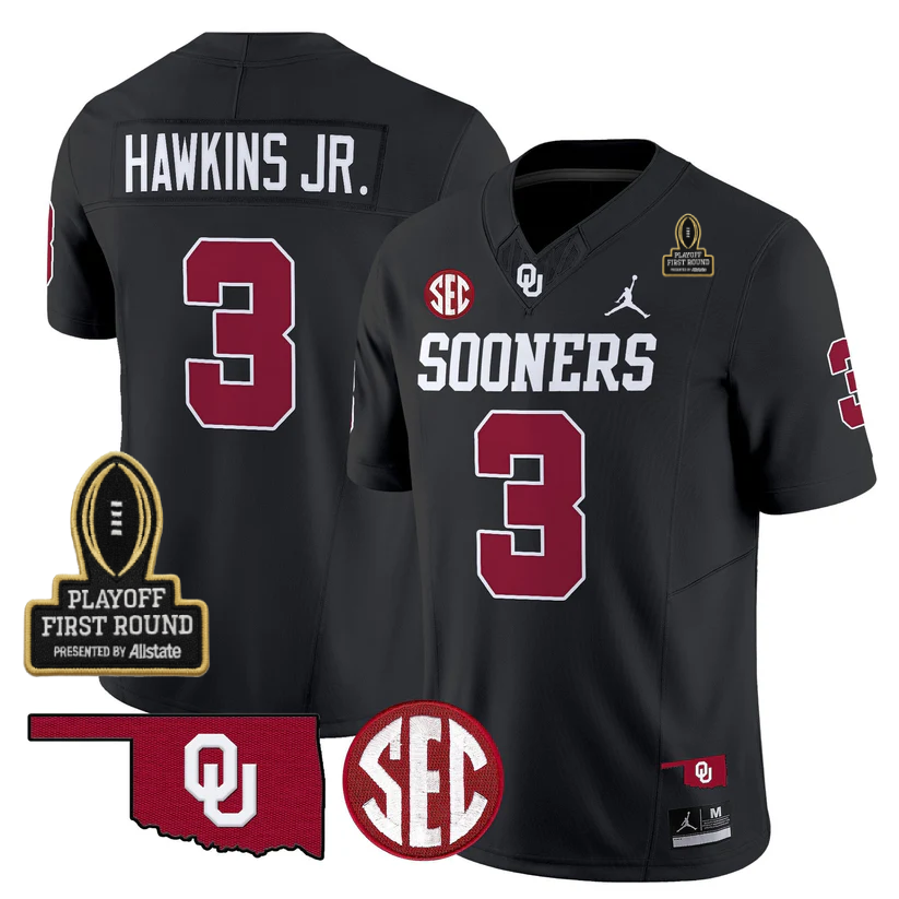 OU 2025 Playoff First Round Patch Jersey - Stitched