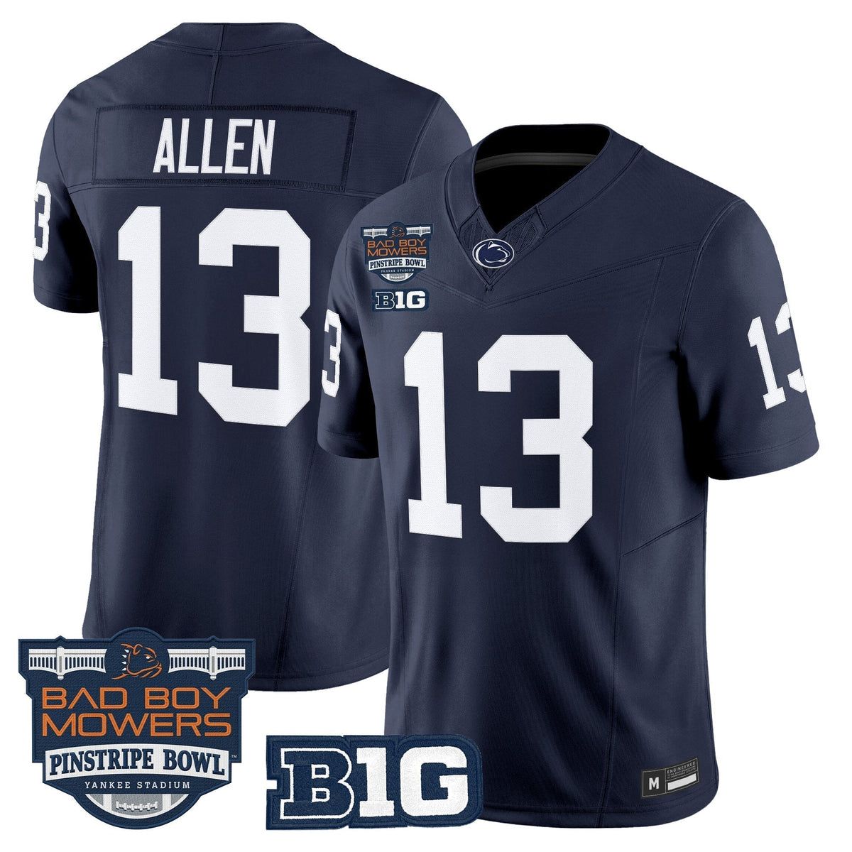 Men's Penn State Nittany Lions 2025 Pinstripe Bowl Vapor Limited Jersey V2 - All Stitched