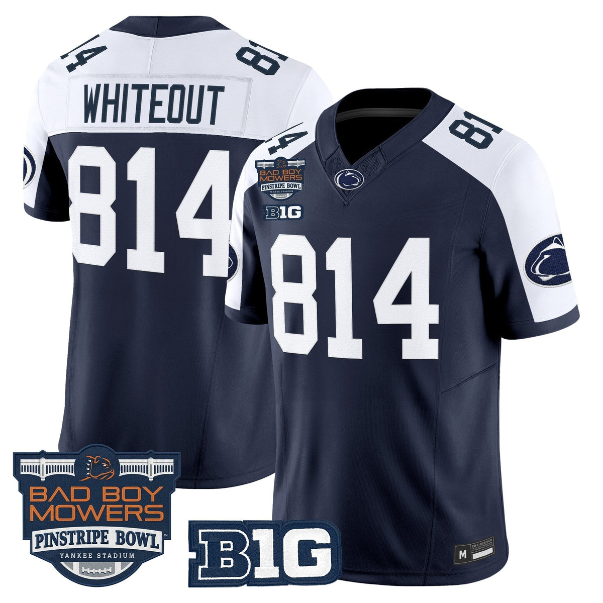 Men's Penn State Nittany Lions 2025 Pinstripe Bowl Vapor Limited Jersey V2 - All Stitched
