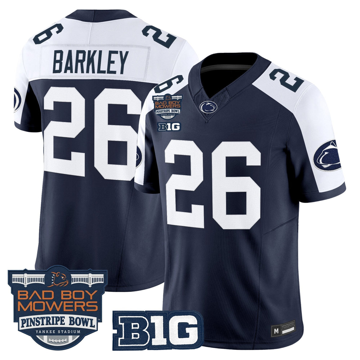Men's Penn State Nittany Lions 2025 Pinstripe Bowl Vapor Limited Jersey V2 - All Stitched