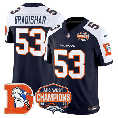Men's Denver Broncos Throwback Vapor Limited Jersey - 2025 AFC West Division Champions Patch - All Stitched