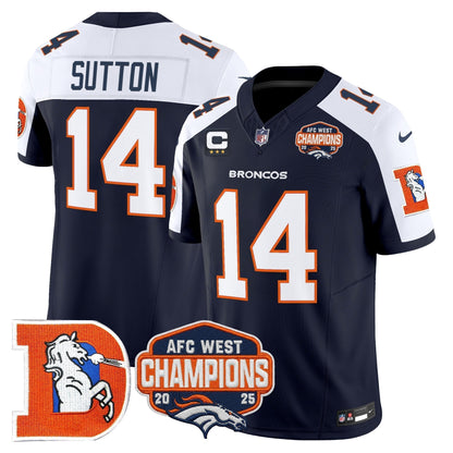 Men's Denver Broncos Throwback Vapor Limited Jersey - 2025 AFC West Division Champions Patch - All Stitched